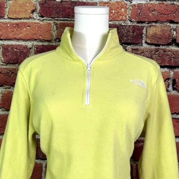 The North Face Women's 1/4 Zip Fleece‎ Pullover Size L Medium Yellow  Outdoor - Picture 1 of 10